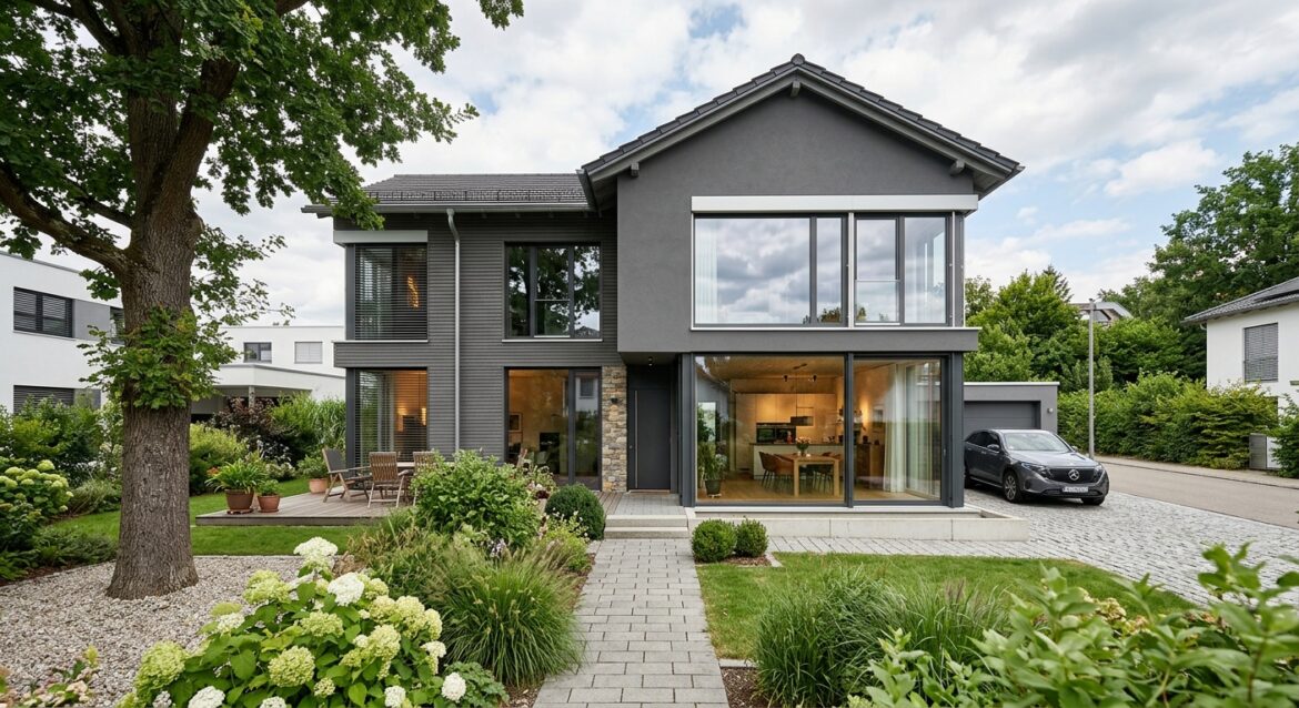 3-fach Verglasung – Modernes Haus mit energieeffizienten Fenstern