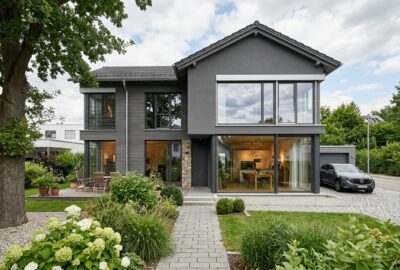3-fach Verglasung – Modernes Haus mit energieeffizienten Fenstern