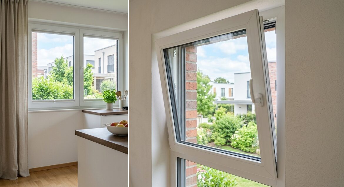 Dreh-Kipp Fenster in Kippstellung – optimale Lüftung ohne Zugluft